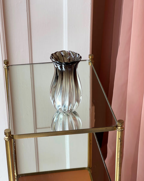 Vintage clear / dark Murano vase