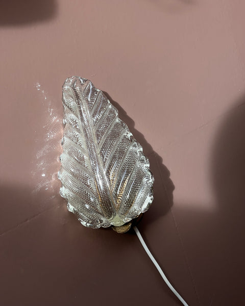 Vintage Murano leaf wall lamp