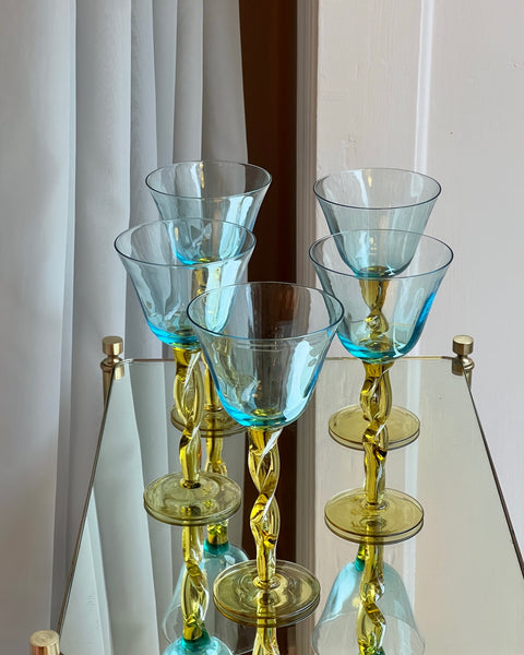 Vintage Murano wine glasses (Set of five)