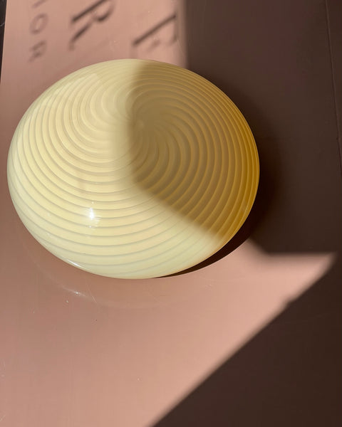 Vintage Murano yellow swirl ceiling/wall lamp (D38)