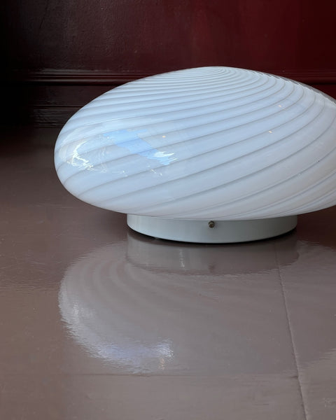 Vintage Murano white swirl ceiling/wall lamp (D38)