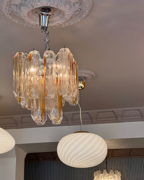 Vintage Murano golden/clear chandelier
