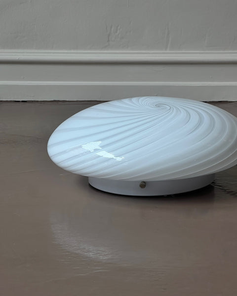 Vintage Murano white swirl ceiling/wall lamp (D30)