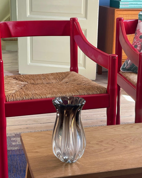 Vintage clear / dark Murano vase