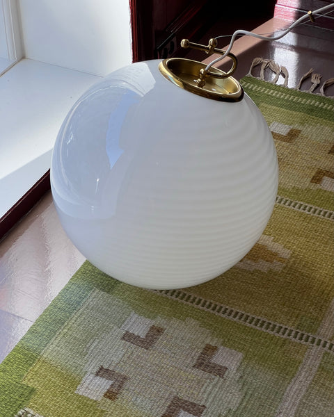 Vintage Murano white swirl ceiling lamp (D50)