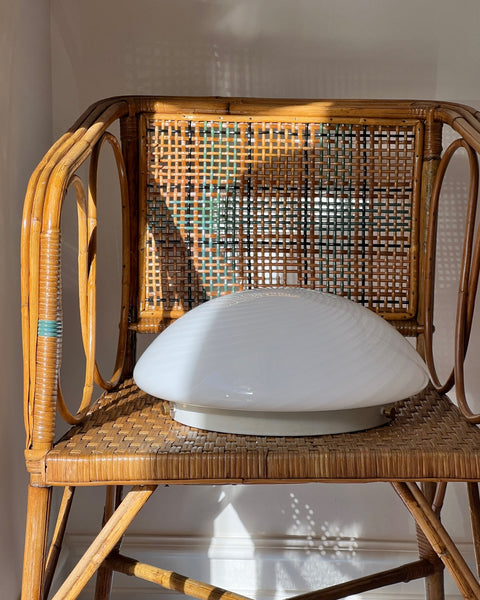 Vintage Murano white swirl ceiling/wall lamp (D35)