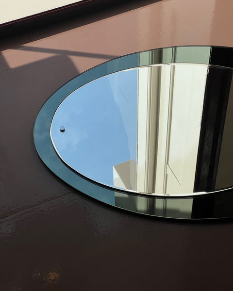 Vintage Italian mirror with green mirror frame