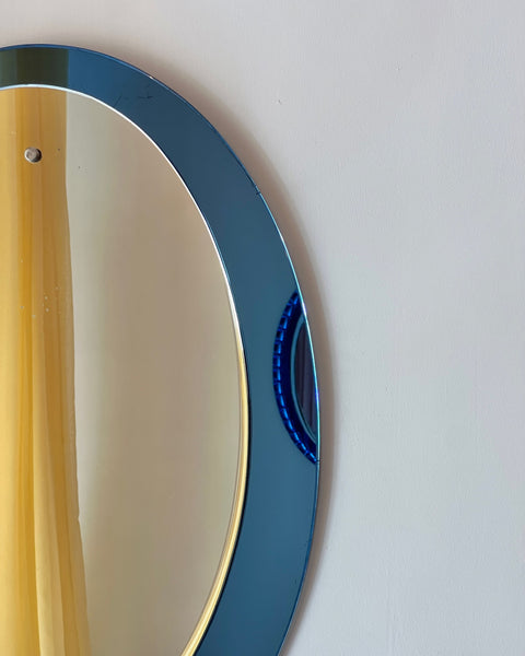 Vintage Italian mirror with blue mirror frame