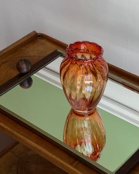 Vintage red/orange Murano vase