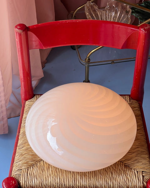 Vintage Murano white swirl ceiling/wall lamp (D36)