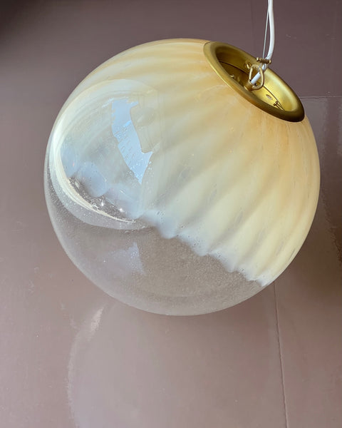 Vintage cream / light yellow clear Murano ceiling lamp (D35)