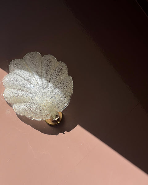 Vintage white/golden Murano shell wall lamp
