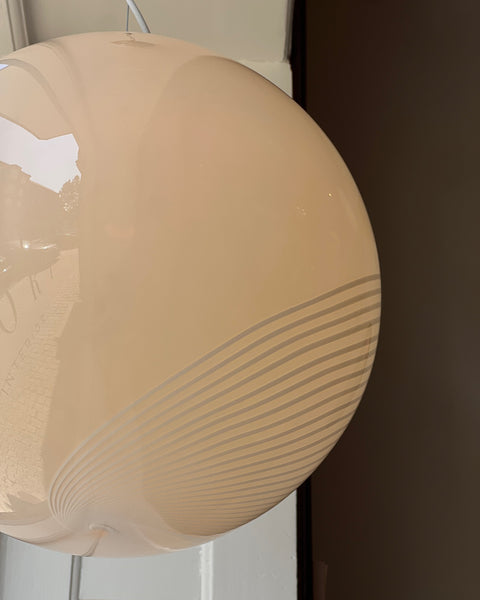 Vintage yellow/cream swirl Murano ceiling lamp (D40)