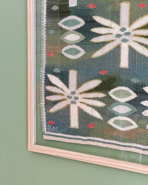 Vintage handwoven wall tapestry by Barbro Nilsson (BN)