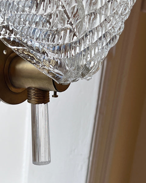 Vintage Murano shell wall lamp