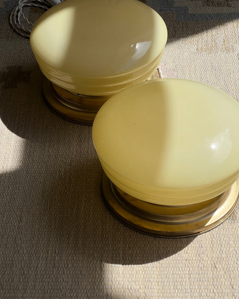 Vintage Murano opal yellow ceiling/wall lamp