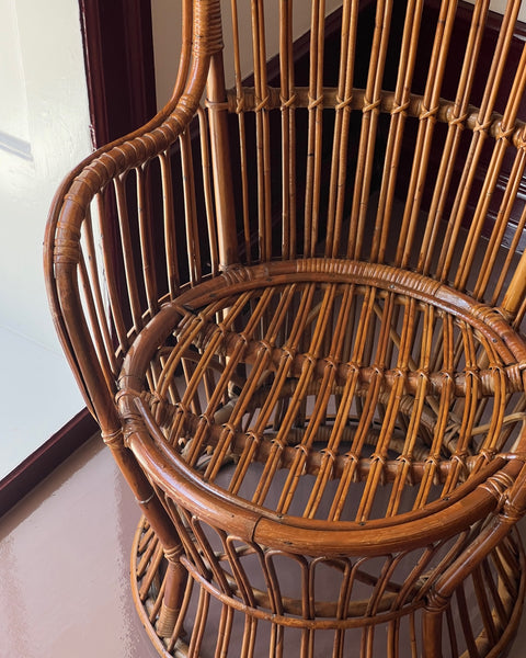 Vintage rattan chair by Fratelli Castano