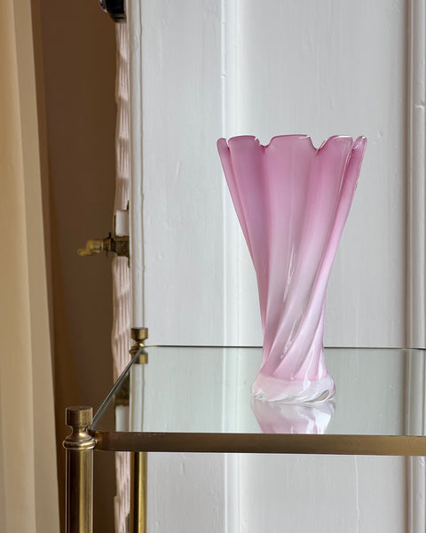Vintage pink Murano vase