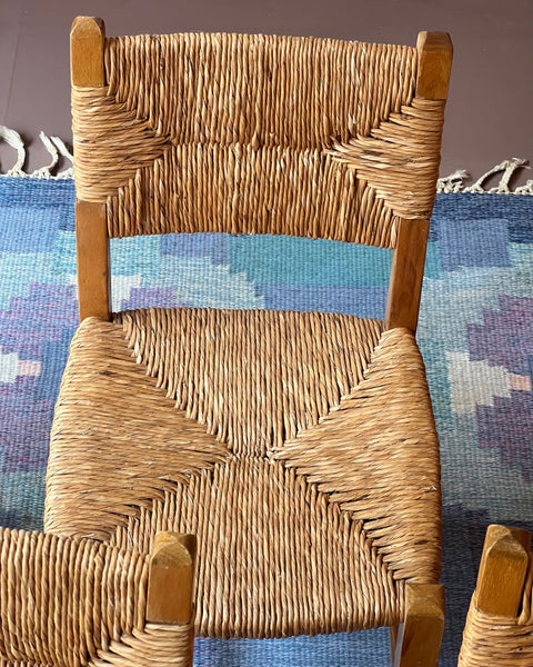 Vintage wicker and wood chair, Sweden, 1950s (5 available)
