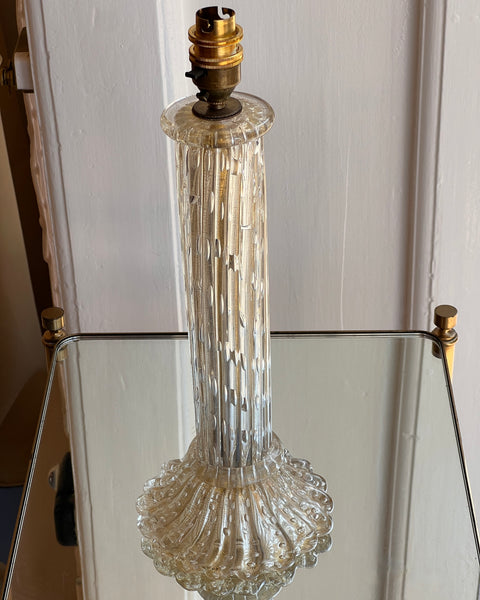 Vintage golden/clear Murano table lamp (with shade)