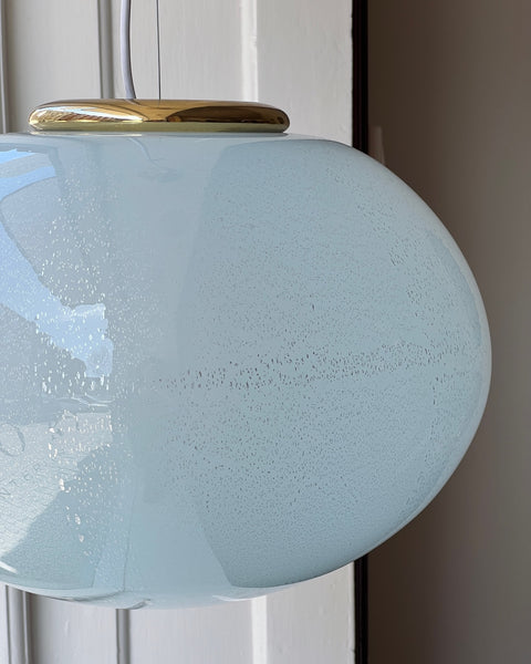 Vintage Murano blue/silver ceiling lamp (D45)