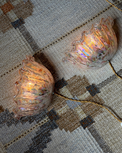 Vintage golden/peach/iridescent Murano wall lamp