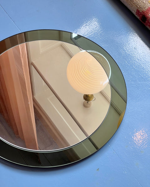 Vintage Green Round Italian Mirror