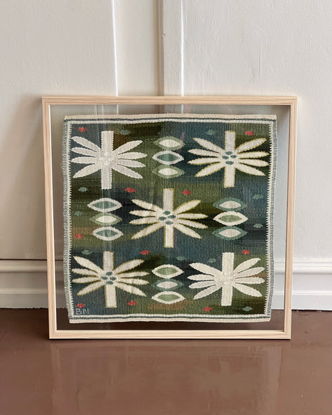 Vintage handwoven wall tapestry by Barbro Nilsson (BN)