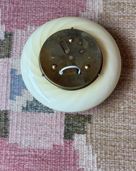 Vintage Murano yellow swirl ceiling/wall lamp (D28)