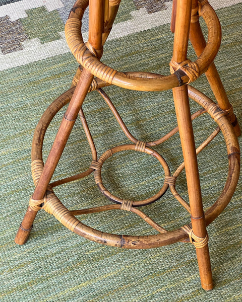 Vintage rattan coat stand
