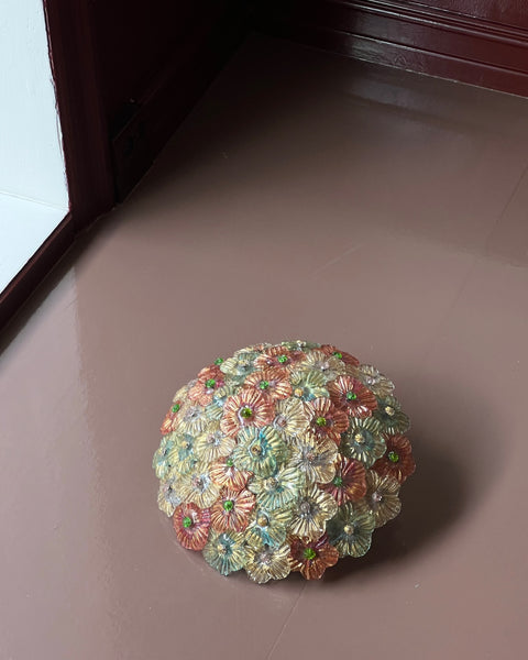 Vintage multi-coloured Murano flower ceiling/wall lamp (D36)