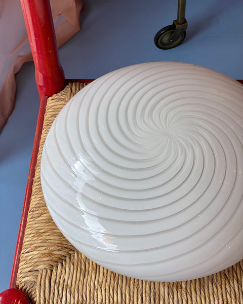 Vintage Murano white swirl ceiling/wall lamp (D36)