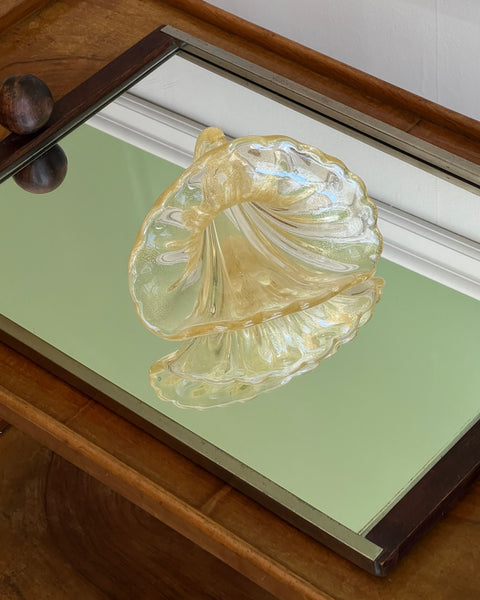 Vintage golden Murano shell bowl