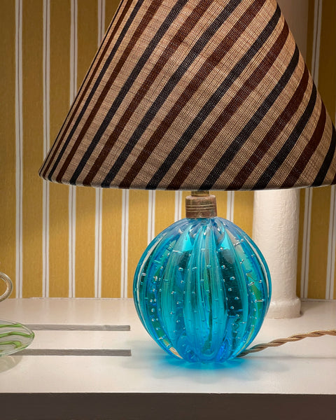 Vintage blue Murano table lamp (incl lampshade)