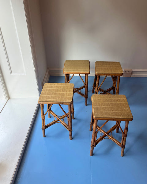 Vintage small rattan side table (4 available)