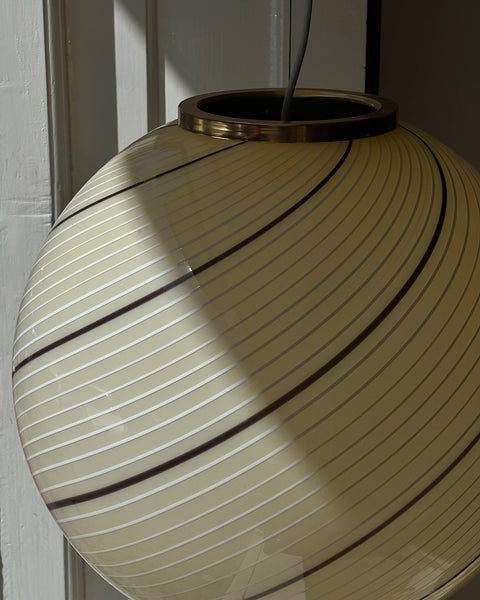 Vintage yellow/cream/brown swirl Murano ceiling lamp (D45)
