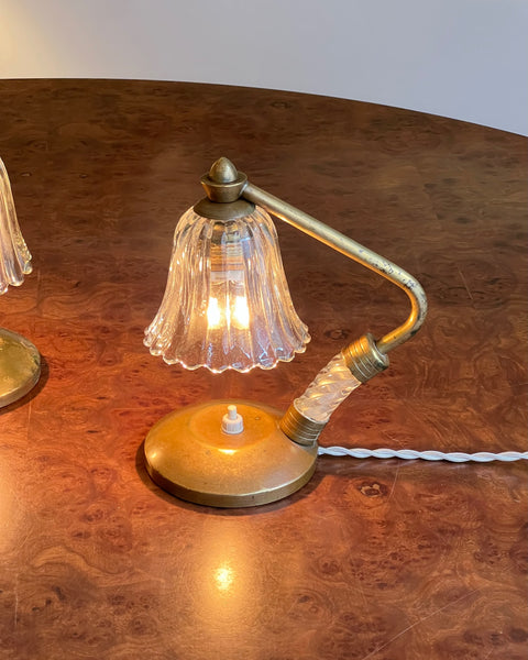 Vintage clear Murano table lamps (2 available)