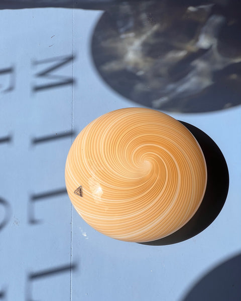 Vintage Murano cream/white swirl ceiling/wall lamp (D30)