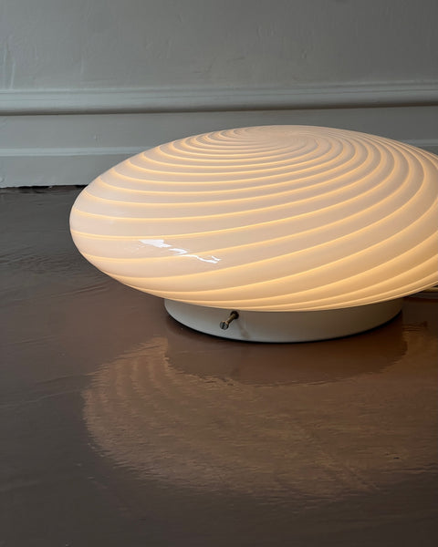 Vintage Murano white swirl ceiling/wall lamp (D40)