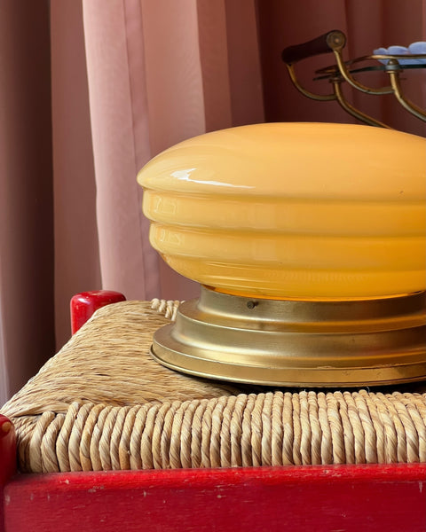 Vintage Murano opal yellow ceiling/wall lamp (2 available)