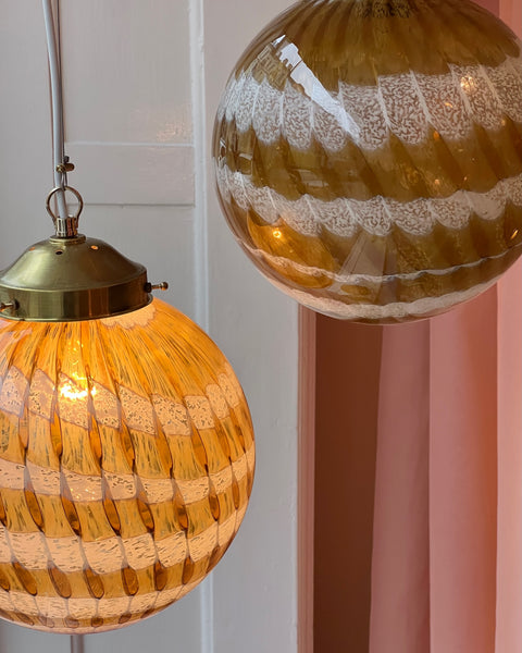 Vintage golden clear Murano ceiling lamp (D28) (1 available)
