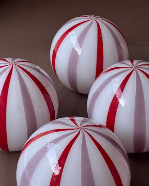 Ceiling lamp - Pink lavender / red vertical stripes (D20)