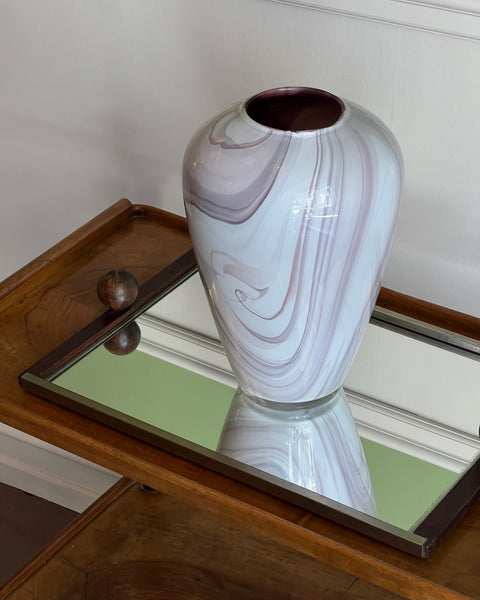 Vintage purple softice swirl Murano vase
