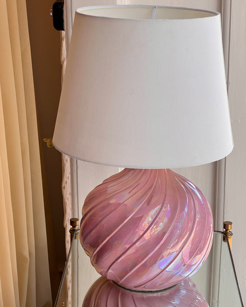 Vintage pink/metallic ceramic table lamp (without shade)