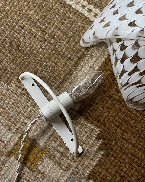 Vintage white/clear Murano wall lamp (3 available)