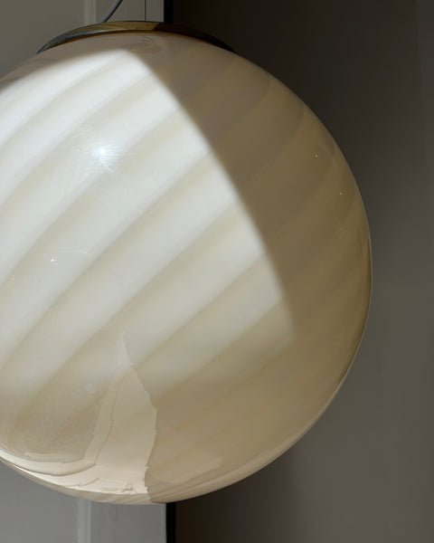 Vintage light yellow/cream swirl Murano ceiling lamp (D40)