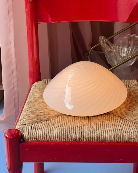 Vintage Murano white swirl ceiling/wall lamp (D28)