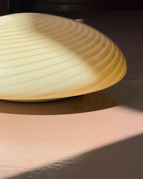 Vintage Murano yellow swirl ceiling/wall lamp (D38)