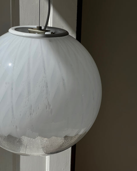 Vintage white clear Murano ceiling lamp (D35)