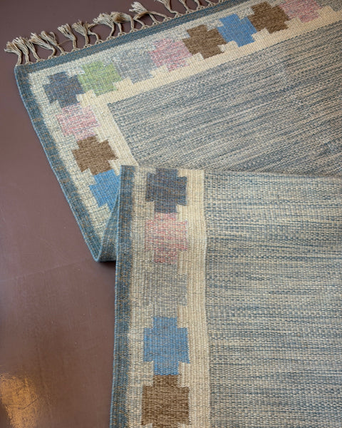 Vintage flat weave rug by Ingegerd Silow (IS)